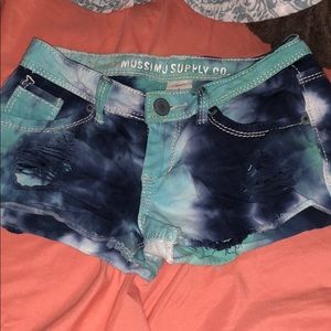 tie dye ripped shorts
